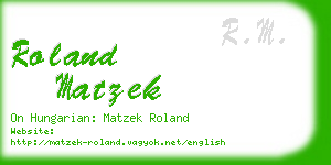 roland matzek business card